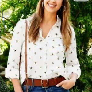 Victoria Beckham Target Top Button Band Flip Bee Garden Size XS Casual